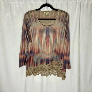 One World Long Sleeve Top Size Large